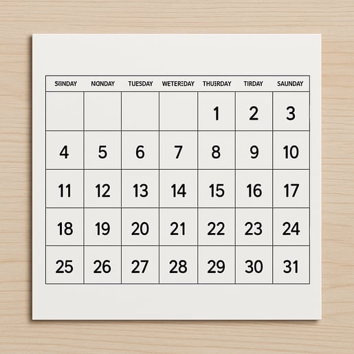 A view of a calendar